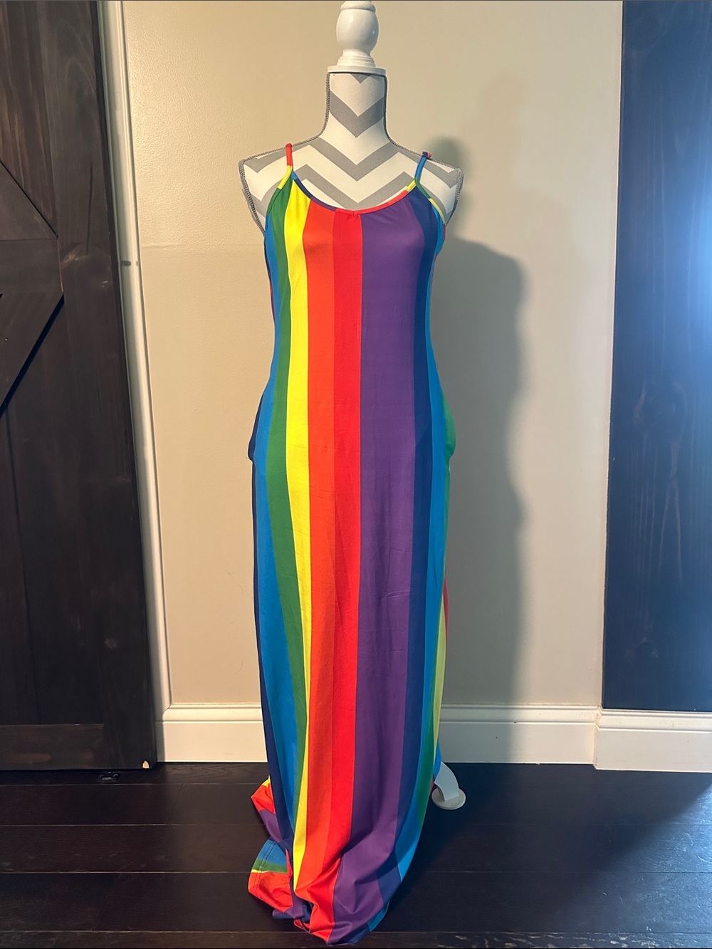Rainbow Stripe Maxi Dress